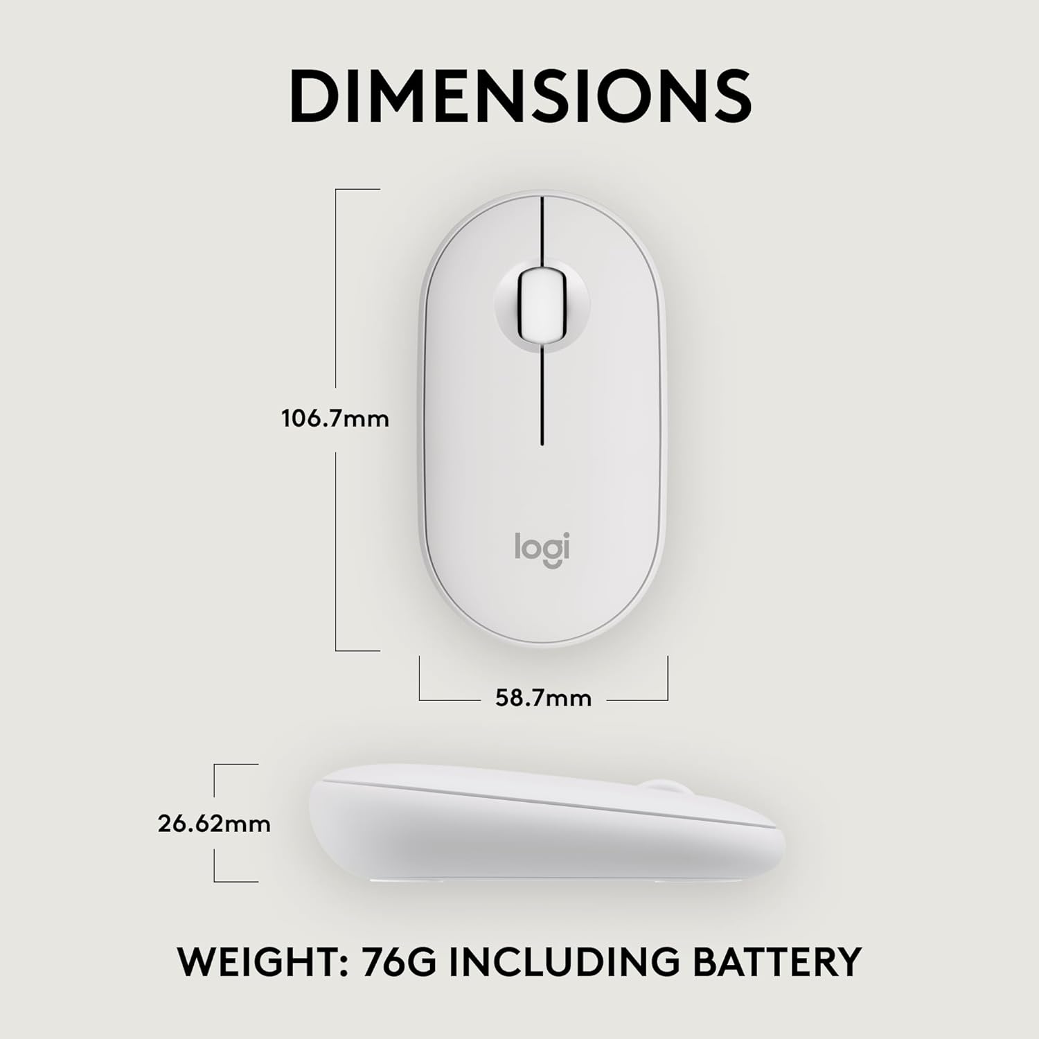 Logitech M350 Pebble Mouse White - Image 3