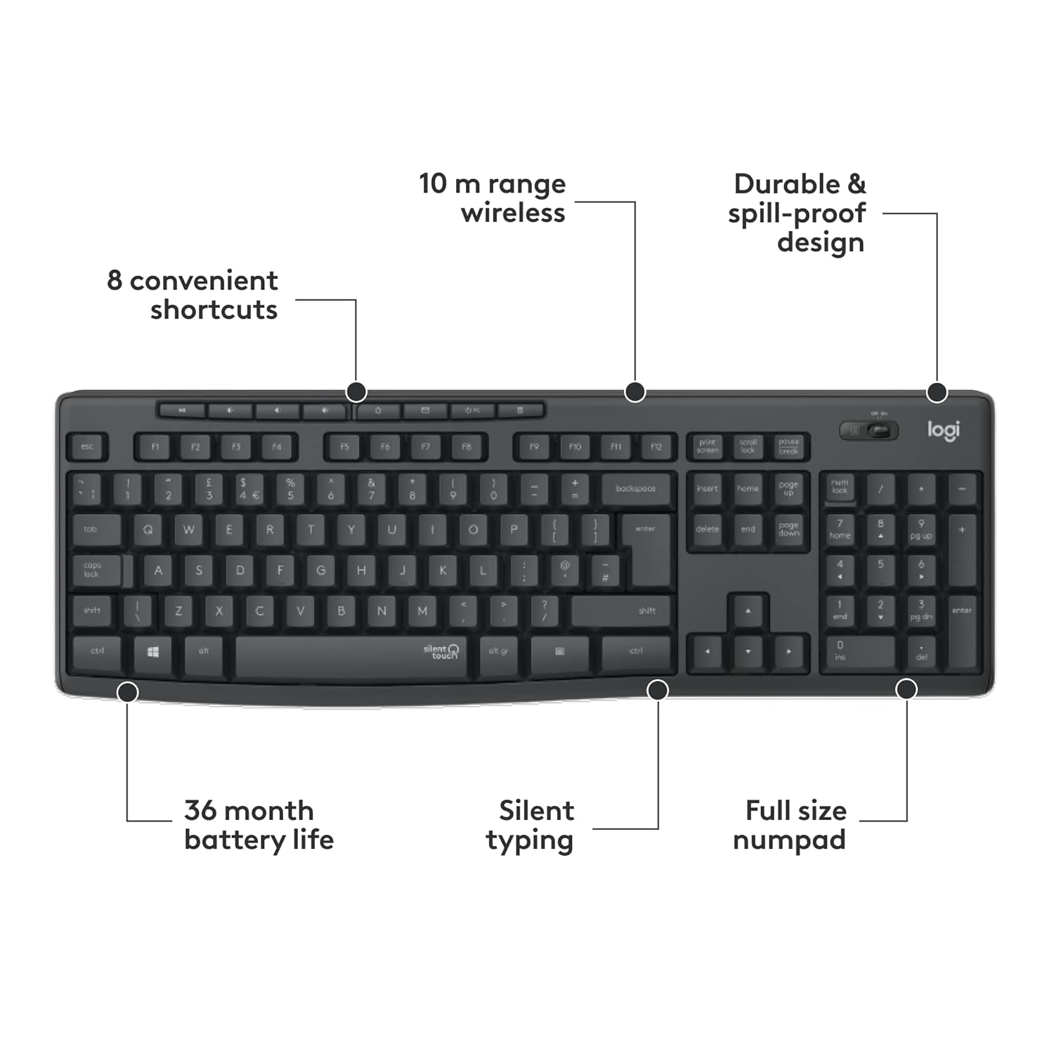 Logitech MK 295 Silent Keyboard - Image 5
