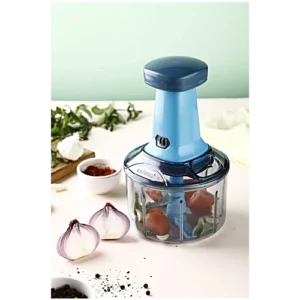 Crystal 800ml Hand Press Fruit and Vegetable Push Chopper/Cutter for Kitchen, Surgical Steel Blades, ABS Body